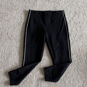 Spanx Black Pants with White Stripes